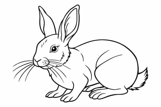 un dibujo de un conejo con una cuerda en él