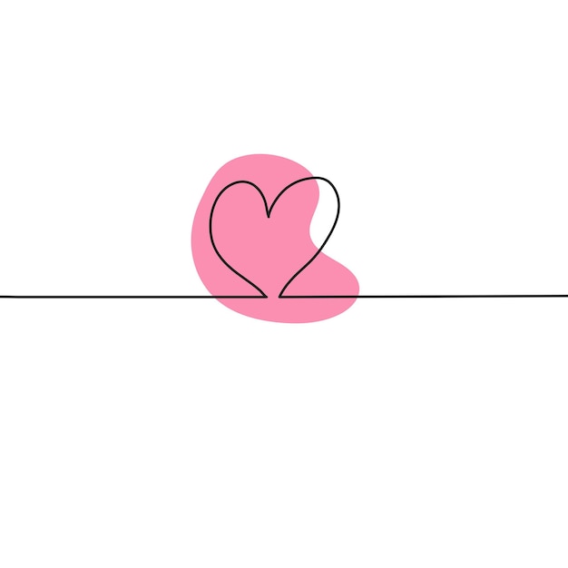 Un dibujo continuo de amor aislado sobre un fondo blanco.