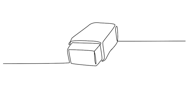 dibujo continuo con borrador en una línea suministros escolares de regreso a la escuela dibujo continuo de una línea
