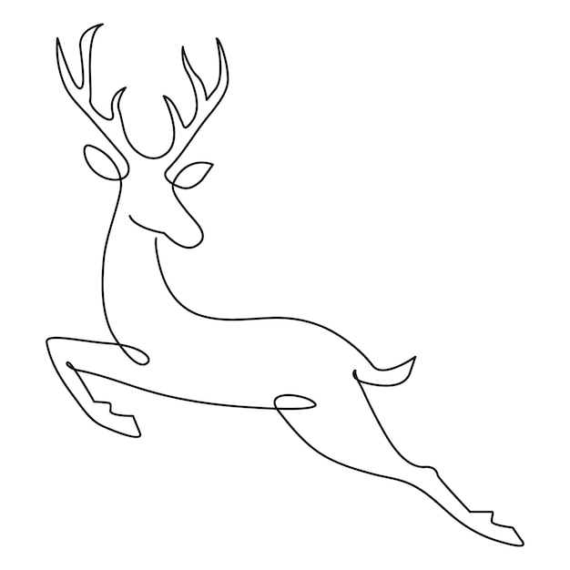 Un dibujo continuo de un ciervo