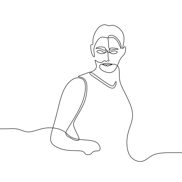 dibujo continuo ilustración de arte de una sola línea cara de mujer hermosa