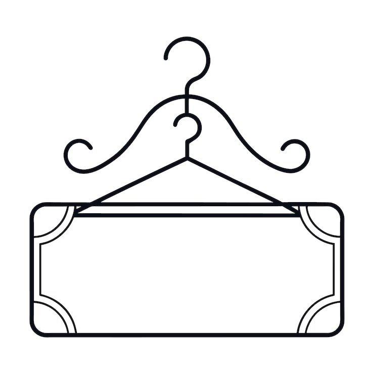 Vector un dibujo continuo de un letrero colgante