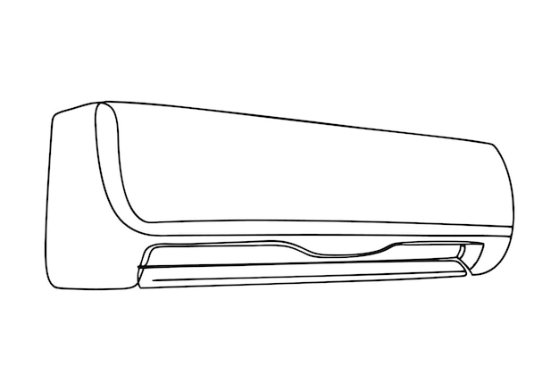 Dibujo continuo en una línea de un aire acondicionado interior Diseño minimalista de aparatos