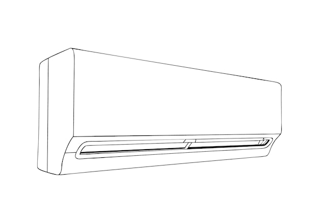 Dibujo continuo en una línea de un aire acondicionado interior Diseño minimalista de aparatos