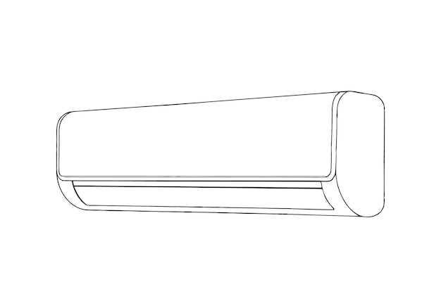 Dibujo continuo en una línea de un aire acondicionado interior Diseño minimalista de aparatos