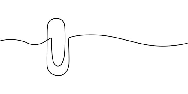 Dibujo continuo de una línea de un alfiler de papel Ilustración vectorial de alfiler de dibujo de línea continua