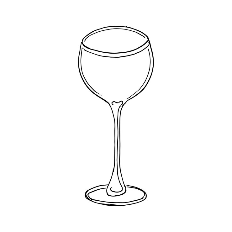 Dibujo continuo de una línea animando con copas de vino Minimalismo vector boceto dibujado a mano aislado sobre fondo blanco Simplicidad línea arte estilo abstracto