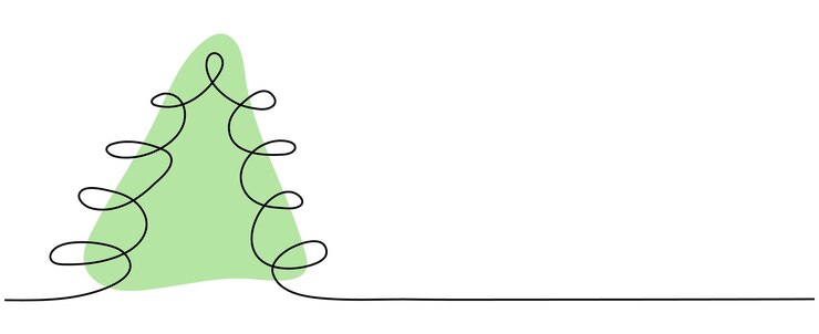 Dibujo continuo de una línea del árbol de Navidad Diseño de Año Nuevo dibujado Ilustración vectorial