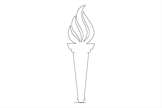 Un dibujo continuo de una línea de arte de fuego Ilustración vectorial de fondo blanco