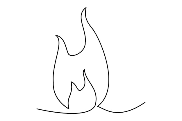 Un dibujo continuo de una línea de arte de fuego Ilustración vectorial de fondo blanco