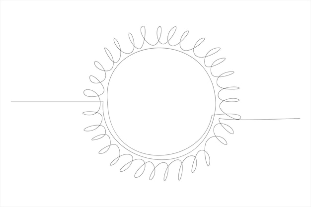 Dibujo continuo de una línea arte solar sol de verano línea de contorno ilustración de arte de señal de línea