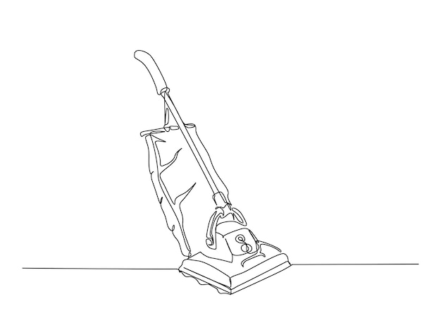 Dibujo continuo en una línea de la aspiradora de pisos