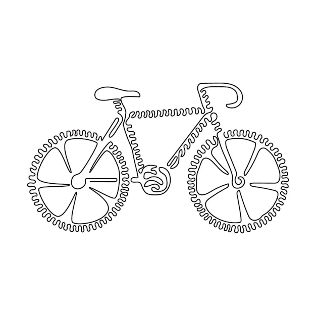 Dibujo continuo de una línea Bicicleta Icono de bicicleta Concepto de ciclismo Signo para logotipo gráfico de ruta ciclista