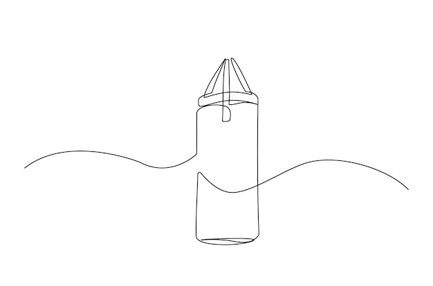 Dibujo continuo de una línea de bolsa de boxeo