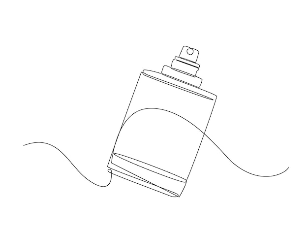 Dibujo continuo de una línea de botella o dispensador de perfume