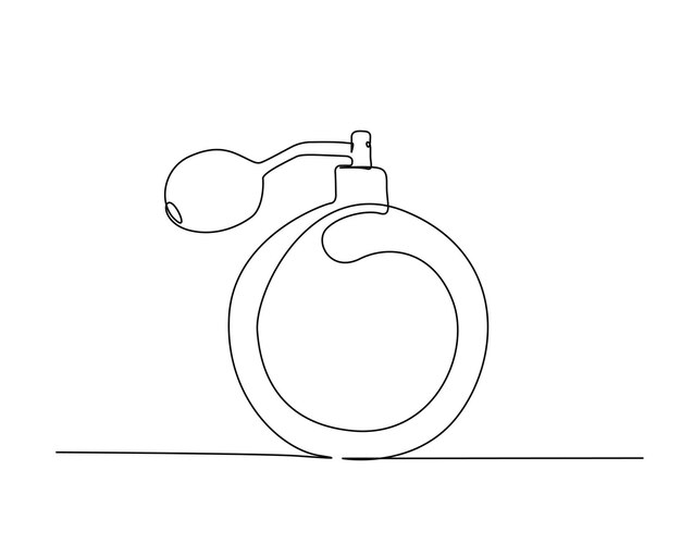 Dibujo continuo de una línea de botella de perfume en aerosol