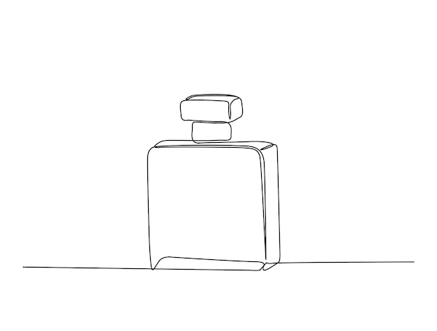Dibujo continuo de una línea de botella de perfume