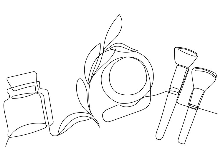 Vector dibujo continuo de una línea de botellas con aceite o miel o jugo de limón o lima para fregar y