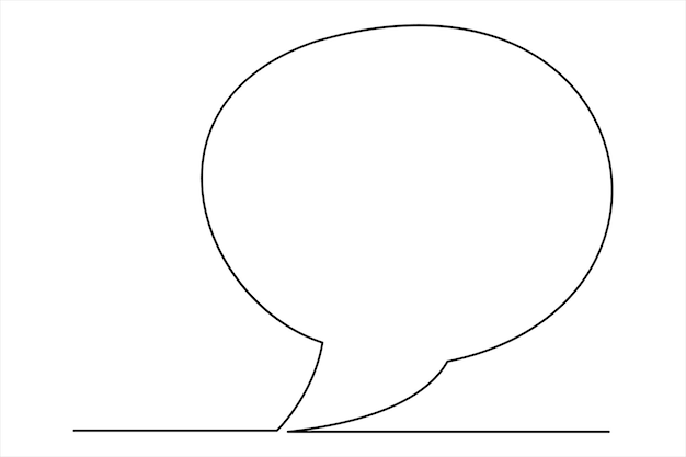 Dibujo continuo de una línea de burbuja de habla Ilustración vectorial de Doodle