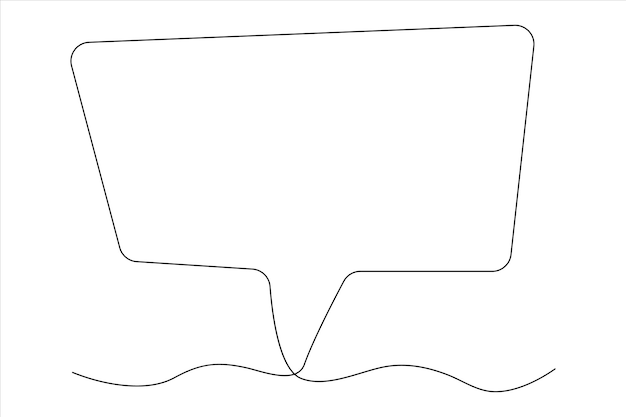 Dibujo continuo de una línea de burbuja de habla Ilustración vectorial de Doodle