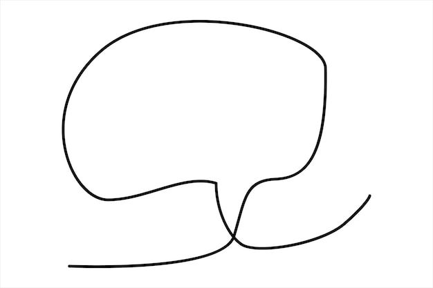 Dibujo continuo de una línea de burbuja de habla Ilustración vectorial de Doodle