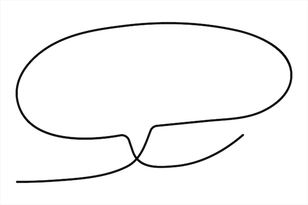 Dibujo continuo de una línea de burbuja de habla Ilustración vectorial de Doodle