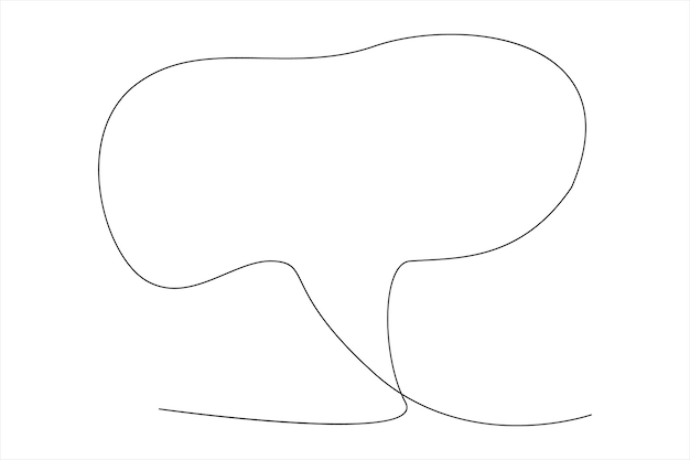 Dibujo continuo de una línea de burbuja de habla Ilustración vectorial de Doodle