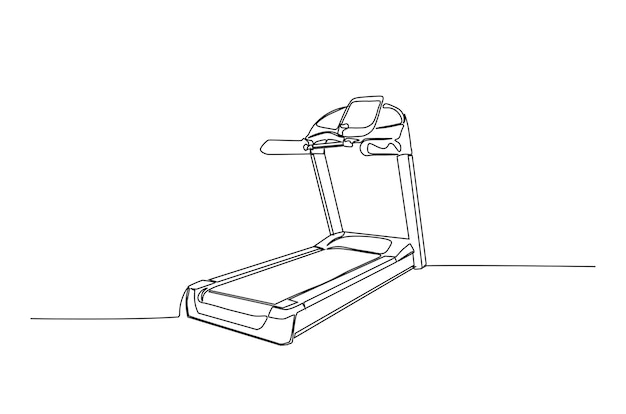Dibujo continuo de una línea en cinta de correr