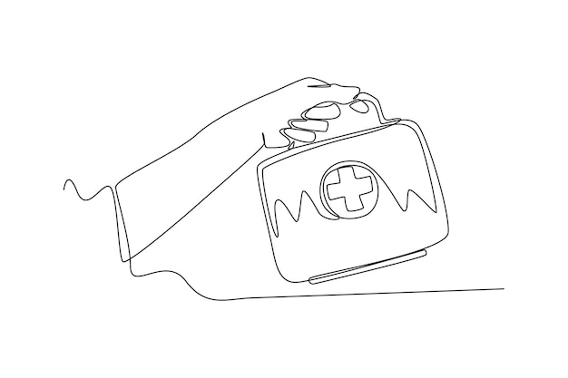 Dibujo continuo de una línea concepto de actividad sanitaria Ilustración gráfica vectorial de diseño de dibujo de una sola línea