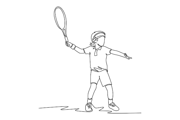 Dibujo continuo de una línea Concepto de deportes juveniles Ilustración gráfica vectorial de diseño de dibujo de una sola línea
