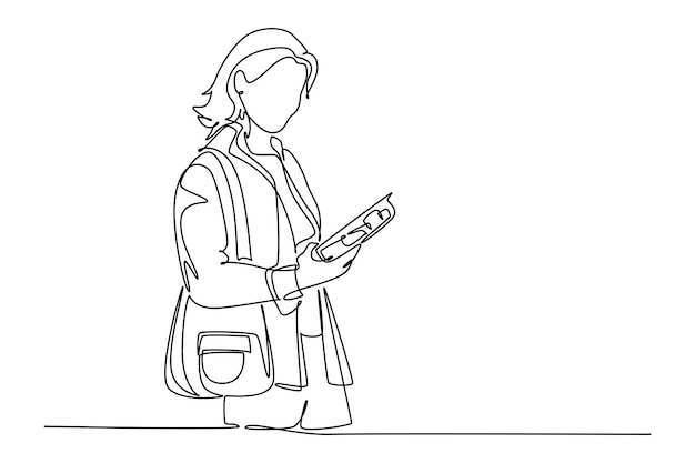 Dibujo continuo de una línea de concepto de hogar sostenible Ilustración vectorial de Doodle
