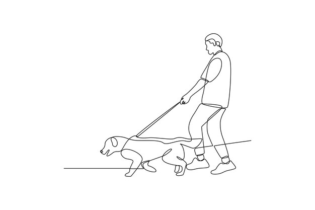 Dibujo continuo de una línea Concepto de mascota urbana Ilustración vectorial de Doodle