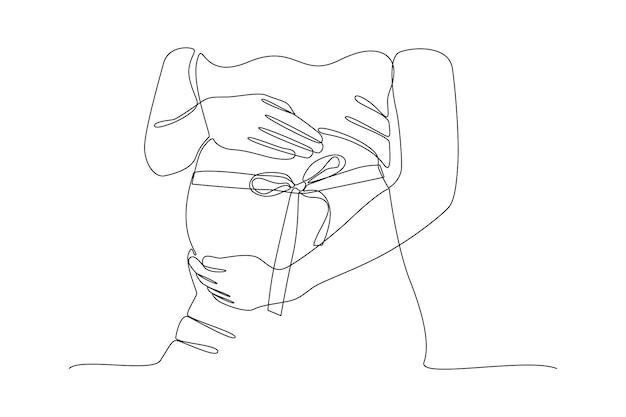 Dibujo continuo de una línea Concepto del mes de concientización sobre el embarazo y la pérdida infantil Ilustración vectorial de Doodle