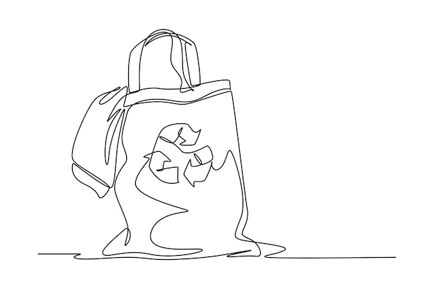 Dibujo continuo de una línea de concepto de negocio sostenible Ilustración vectorial de Doodle