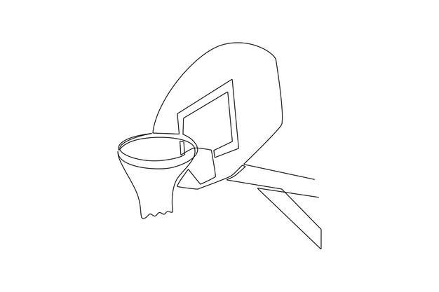 Dibujo continuo de una línea Concepto de pelota de baloncesto Ilustración vectorial de Doodle