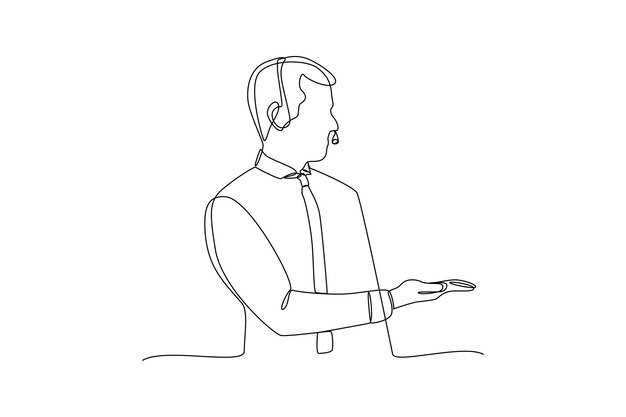 Dibujo continuo de una línea concepto de servicio al cliente Ilustración gráfica vectorial de diseño de dibujo de una sola línea