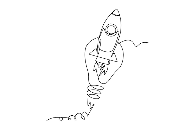 Dibujo continuo de una línea concepto de tecnología de negocios Ilustración vectorial de Doodle