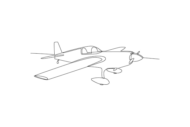 Dibujo continuo de una línea Concepto de transporte aéreo Ilustración de vector de Doodle
