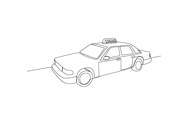 Vector dibujo continuo de una línea concepto de transporte de servicio público ilustración de vector de doodle