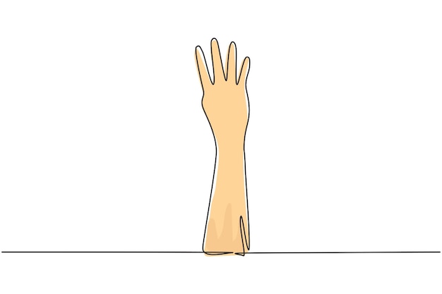 dibujo continuo de una línea contar a mano número cuatro aprender a contar números símbolos no verbales vector
