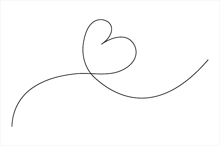 Vector dibujo continuo de una línea de corazón día de san valentín amor aislado ilustración vectorial dibujada a mano