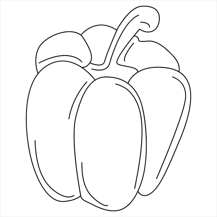 Vector dibujo continuo de una línea, dibujo artístico de línea de pimienta, ilustración vectorial