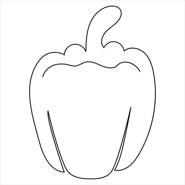Dibujo continuo de una línea, dibujo artístico de línea de pimienta, ilustración vectorial