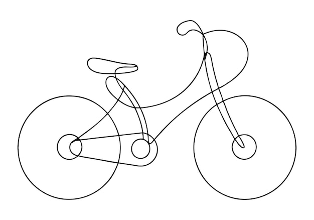 Dibujo continuo de una línea de un diseño minimalista al aire libre de bicicleta