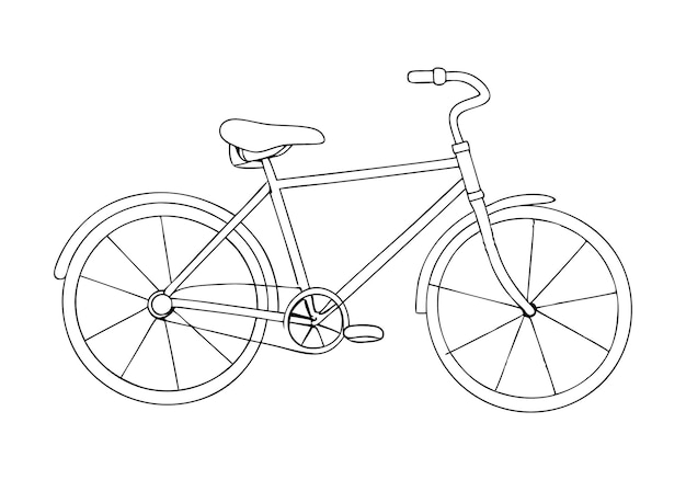 Dibujo continuo de una línea de un diseño minimalista al aire libre de bicicleta