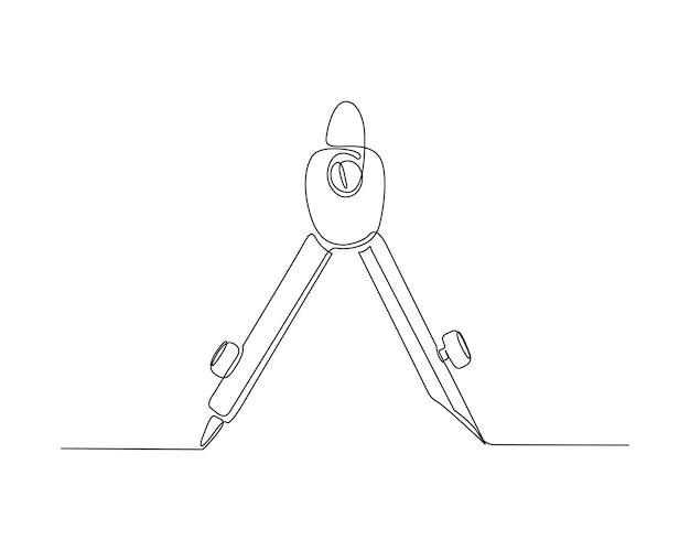 Dibujo continuo de una línea del divisor de ingeniería