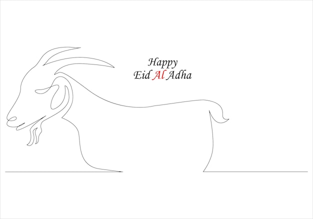Dibujo continuo de una línea de eid al fitr ilustración de arte vectorial de línea