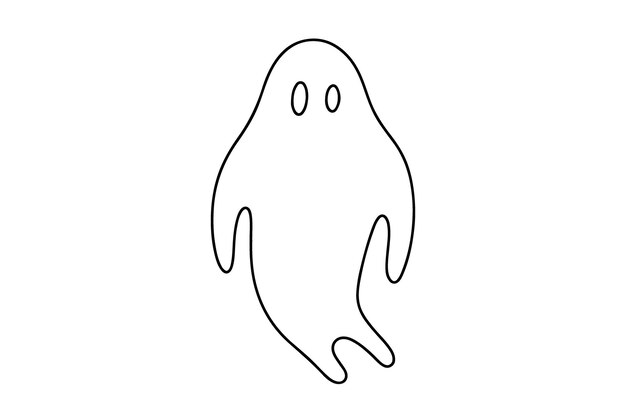 Dibujo continuo de una línea fantasma de la ilustración vectorial