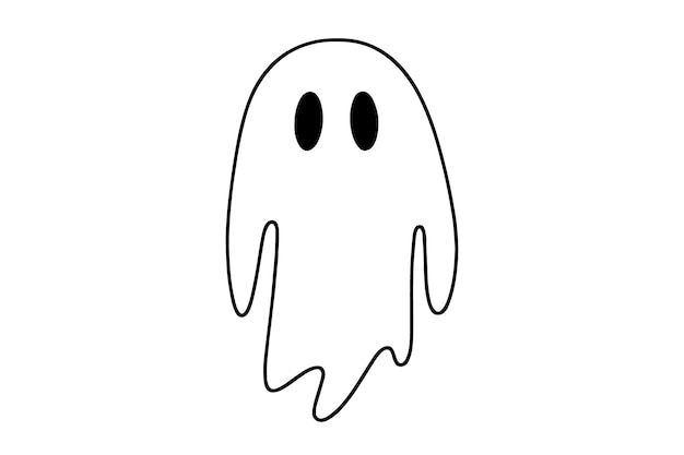 Dibujo continuo de una línea fantasma de la ilustración vectorial