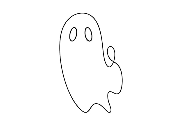 Dibujo continuo de una línea fantasma de la ilustración vectorial